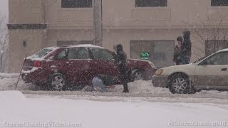 Snow Fall Creating Slick Roads and Spinouts Poughkeepsie NY  292021 [upl. by Colyer]