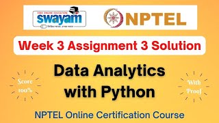 Data Analytics with Python Week 3 Assignment 3 Solution NPTEL  Swayam  JanApr 2024 [upl. by Eelrebmyk]