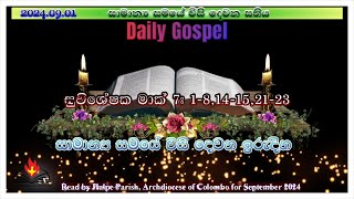 Daily Gospel Sinhala දවසේ සුභාරංචියSeptember 01 2024 Daily GospelMk 718 1415 2123 [upl. by Halona]