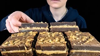 ASMR Chocolate Peanut Butter Fudge Brownies Mukbang Eating Sounds  No Talking [upl. by Fuchs]