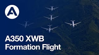 “Family flight” – Five Airbus A350 XWBs together in flight [upl. by Sutelc]