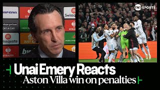 quotENJOY THE MOMENTquot 🔥  Unai Emery  Aston Villa beat Lille 43 on penalties UECL [upl. by Lindie]