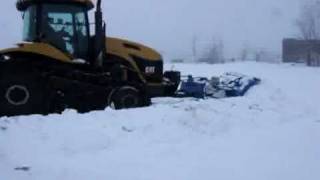 CHALLENGER PUSHING SNOW Snow plow agricultural equipments Laforge snow removal [upl. by Klarrisa]