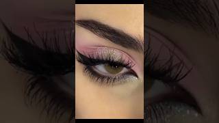 🌷🌷pink eye makeup tutorial with glitters and eyeliner💗💗makeup fashioneyemakeupyoutubeshortstop [upl. by Teerprah]