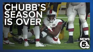 Nick Chubb officially out for season after knee injury in game against Steelers [upl. by Ahsaten]