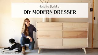 How to Build a MidCentury Modern DresserFROM 2x4s and PLYWOOD [upl. by Caritta]