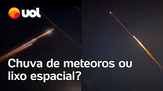 Chuva de meteoros ou lixo espacial Fenômeno com bolas de fogo ilumina o céu do Nordeste [upl. by Rezeile611]