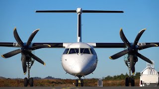 Widerøe Dash 8 Q400 Startup and landing at Stord Airport Oct 2020 [upl. by Masha719]