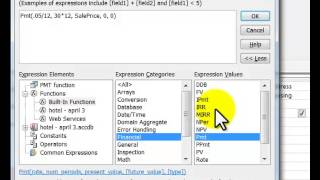 Access PMT function  calculate monthly payment in Access 2013 2010 2007 [upl. by Ahsenet]