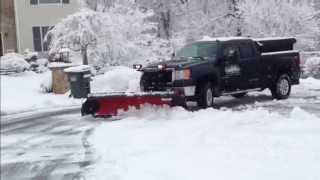 8 Western Snow Plow With Buyers Pro Wings Plowing [upl. by Eciram]