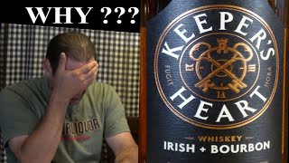 Keepers Heart Irish Whiskey amp Bourbon Whiskey  Uncorking new bottle review  FIRST TIME TRYING [upl. by Wyn]