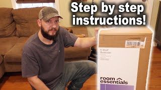 How to Assemble Room Essentials 5 Shelf Bookcase from Target [upl. by Eelram406]