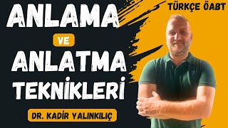 TÜRKÇE ÖABT Anlama ve Anlatım Teknikleri Konuşma Becerisi 2 Kadir Yalınkılıç [upl. by Nigam295]