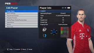 How to Create Frank Ribery Bayern München PES 2017 PS4 [upl. by Deeann282]