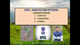 UPSC AGRICULTURE OPTIONAL PYQ related Parasitic weeds  Cuscuta Loranthus and striga [upl. by Waring]