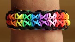 Rainbow Loom Gumdrop Bracelet Loom Bands Bubble Gum Drops Bracelet With Two Forks DIY [upl. by Ellinad170]