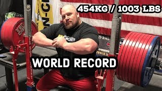 Bench Press World Record 454kg  1003lbs set by Blaine Sumner [upl. by Hinch]