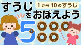 数字｜知育動画でおぼえよう！｜数字の読み方・書き方｜０・１・２歳｜赤ちゃん・幼児向け動画 [upl. by Kristian978]