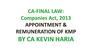 MAY23 REVISION OF KEY MANAGERIAL PERSONNEL KMP  CA FINAL LAW [upl. by Druce]