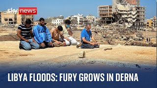 Libya Floods Fury on streets of smashed Libyan city of Derna [upl. by Filmer687]