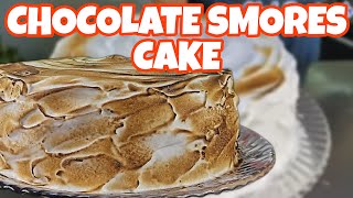 Dark Chocolate Smores Cake  Easy Recipe [upl. by Jacquet]