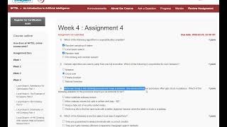 Fundamentals of Artificial Intelligence Week 4 NPTEL Answer assignment solution week4 [upl. by Aneerbas]