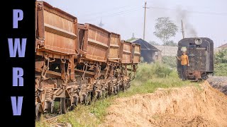 Chinese Railways  Steam in Xingyang 762mm narrow gauge C2 class 080 07 fly shunting clay train [upl. by Nylessoj]