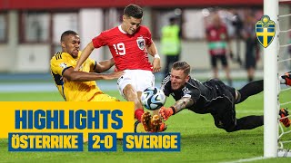 Highlights Österrike  Sverige 20  EMkval  Tung förlust [upl. by Caiaphas818]