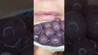 ASMR Satisfying Purple Tapioca Boba Eating Sounds shorts 💜 [upl. by Ajad]