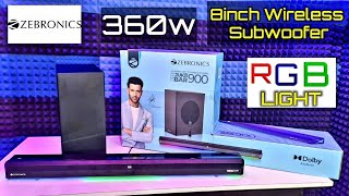 Zebronics Jukebar 900 Dolby Audio Soundbar With 8inch Wireless Subwoofer⚡️UNBOXING REVIEW⚡️ 360w RMS [upl. by Marietta]