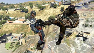 GTA 5 Epic Ragdolls And Fails 29  Captain America vs Crossbones  Epic Ragdolls [upl. by Nivlen549]