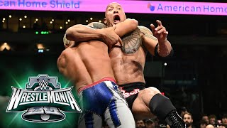 Cody Rhodes amp Seth quotFreakinquot Rollins vs Rock amp Roman Reigns WrestleMania XL Saturday highlights [upl. by Abekam]