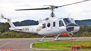 HeliScan  Bell 205A1 UH1H Huey  Landing at Stord airport september 2021 [upl. by Mllly905]