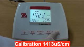 Ohaus Conductivity meter ST3100C Calibration 1413uScm [upl. by Ewolram]