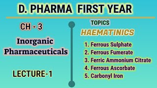 HaematinicsInorganic pharmaceuticalsL1CH3DPharm first year [upl. by Angadreme689]