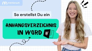 Anhangsverzeichnis in Word erstellen – in 2 Schritten amp weniger als 4 Minuten  Mentorium 👩‍🎓🧑‍🎓 [upl. by Amleht]