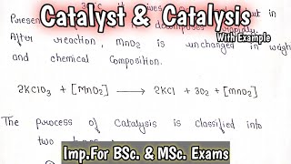 Catalyst  What Is Catalysis Homogeneous amp Heterogeneous Catalyst bscnotes msc physicalchemistry [upl. by Aonehc325]