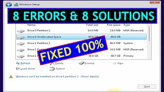 Windows Cant be Installed on Drive 0 Partition 3  Specific Solutions for All Error Sources [upl. by Ailssa]