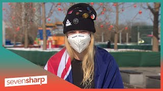 Winter Olympics Zoi SadowskiSynnott talks about winning silver in snowboard big air [upl. by Ahseim]