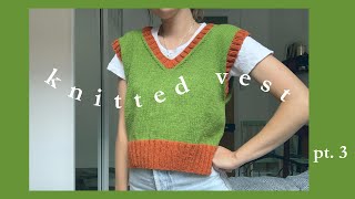 knit vest tutorial 💚 pt 3 step by step [upl. by Harte]