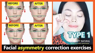 Type 1 How to fix asymmetrical face get a symmetrical face naturally Facial asymmetry exercises [upl. by Lejeune]