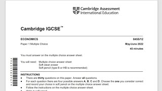 Whole paper 1 solved in 26 minutes  IGCSE Economics Solved Past Papers  MCQs  045512mj22 [upl. by Thar]