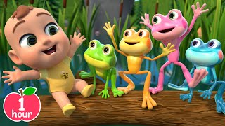 Five Little Speckled Frogs  Nursery Rhymes Compilation  Lalafun Animal Time [upl. by Siddra]