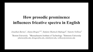 How prosodic prominence influences fricative spectra in English [upl. by Holofernes898]