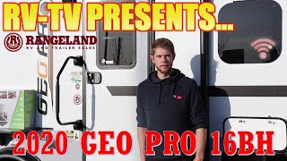 2020 Rockwood Geo Pro 16BH Walk Through Tour With Collin of Rangeland RV [upl. by Akalam]