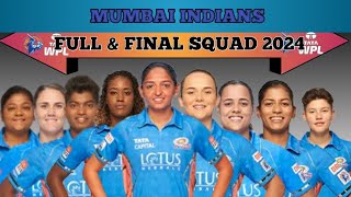 WPL 2024  MI New amp full Squad 2024 Mumbai Indians 2024 wpl 2024all team final squads [upl. by Anyal]