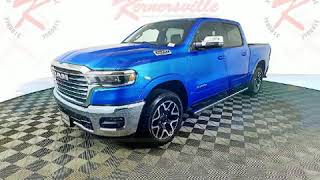 New Hydro Blue Pearlcoat 2025 RAM 1500 Laramie 12in 4WD Crew Cab Truck [upl. by Simara567]