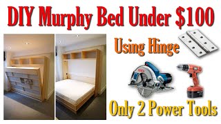 DIY Murphy Bed Without Expensive Hardware  Homemade Folding Bed under 100 [upl. by Slavic]