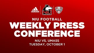 NIU Football Weekly Press Conference Massachusetts [upl. by Selin]