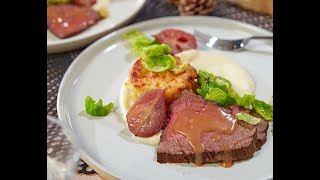 Recette Colruyt – Cerf sauce grand veneur et légumes d’hiver [upl. by Enimajneb]